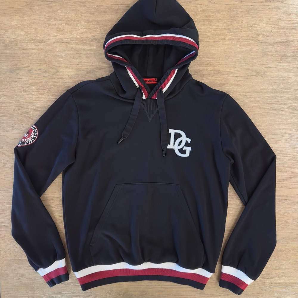 Dolce & Gabbana Black King Printed Cotton Knit Hoodie-Men's Size IT-52‎ US-XL